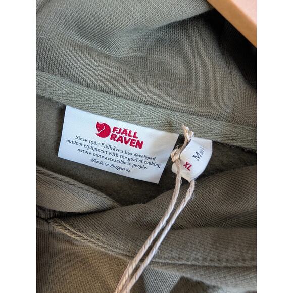 Fjällräven Classic Hoodie Mens XL Green Fleece Lined Long Sleeve Pullover NWT - Picture 3 of 5